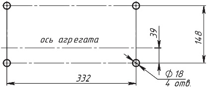 Схема расположения фундаментальных болтов НД5П, НД6П